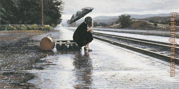 Leaving in the Rain painting - Steve Hanks Leaving in the Rain art painting
